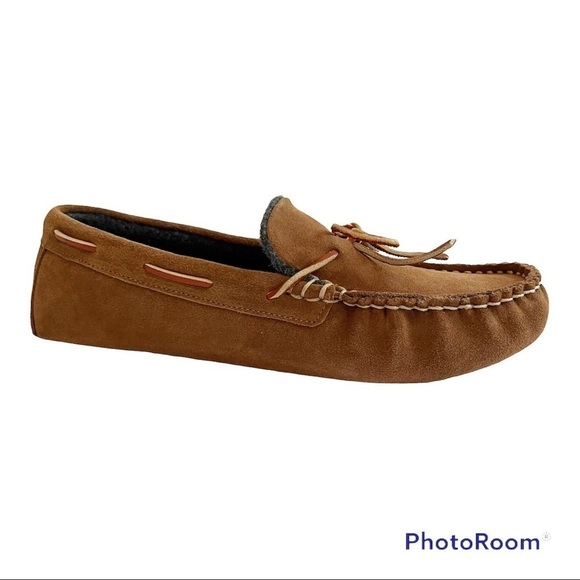 POLO RALPH LAUREN Suede Slip-On Fleece-Lined Moccasin Slipper Size 7D - Picture 6 of 14